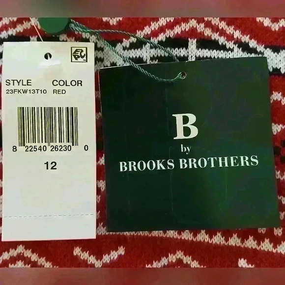 B BY BROOKS BROTHERS BIG BOYS COTTON FAIRISLE CREWNECK SWEATER. - Picture 6 of 6